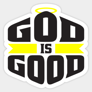 God is Good Black and Yellow Halo Christian Sticker